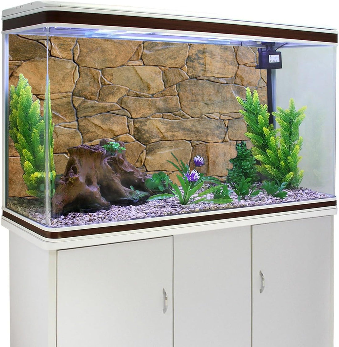 Stone Aquarium Backdrop Rock Wall Fish Tank Background 72x24