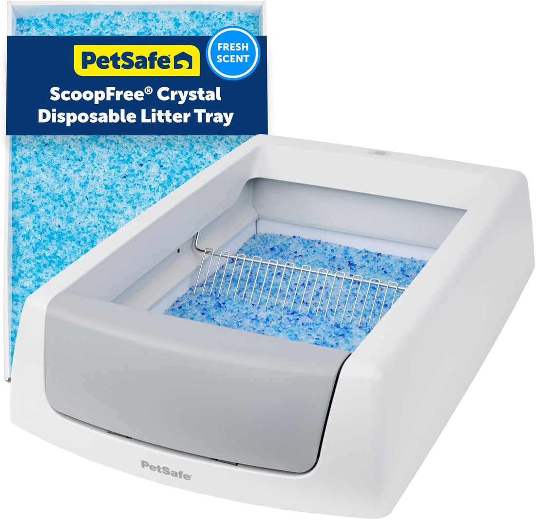 PetSafe ScoopFree Crystal Classic Self-Cleaning Litter Box, Gray