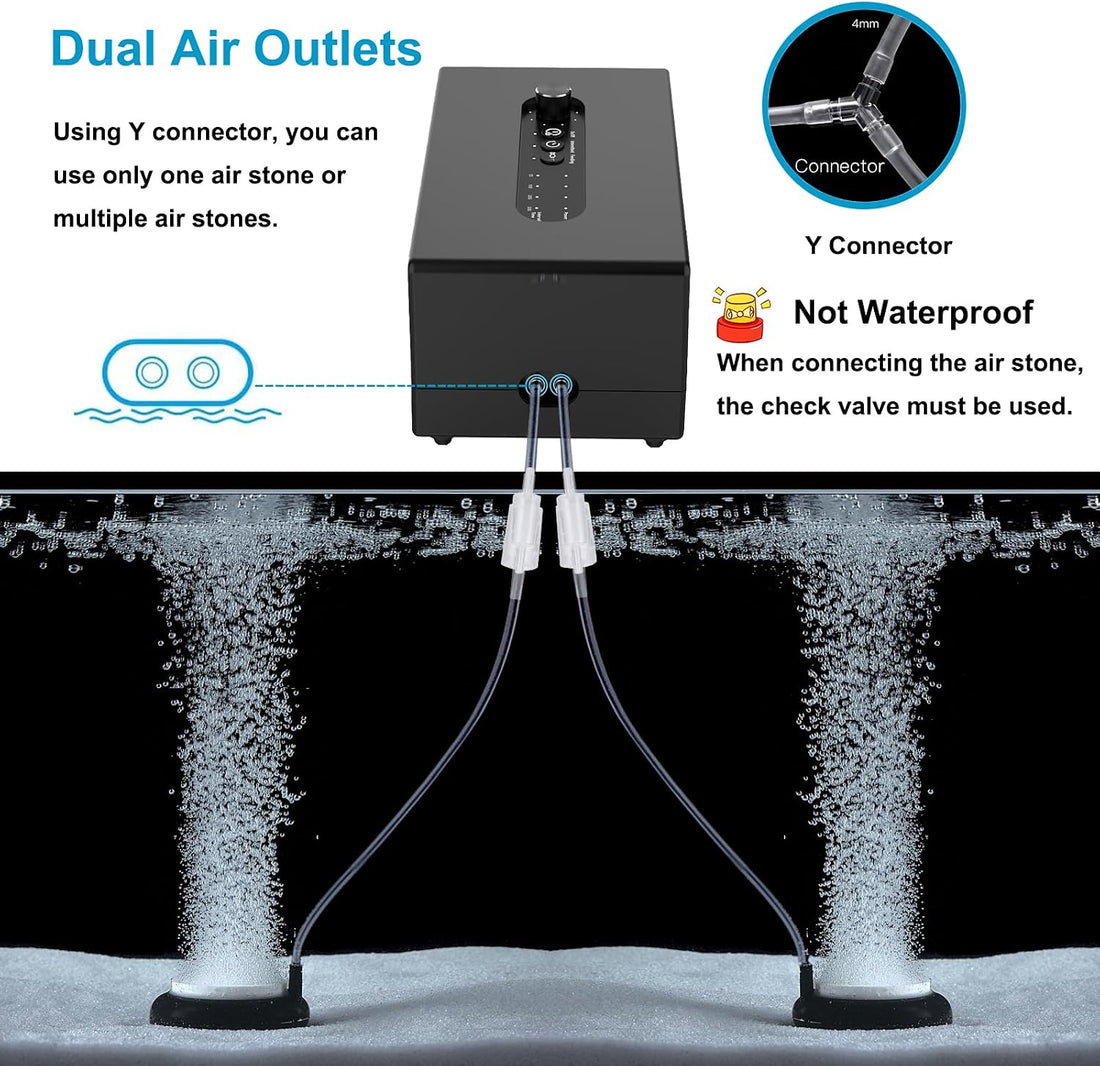 Carefree Fish Aquarium 6W Battery Backup AC DC Auto Switch Air Pump