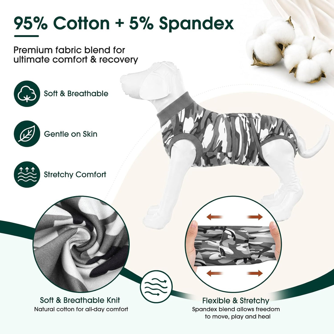 Kuoser Recovery Suit for Dogs & Cats