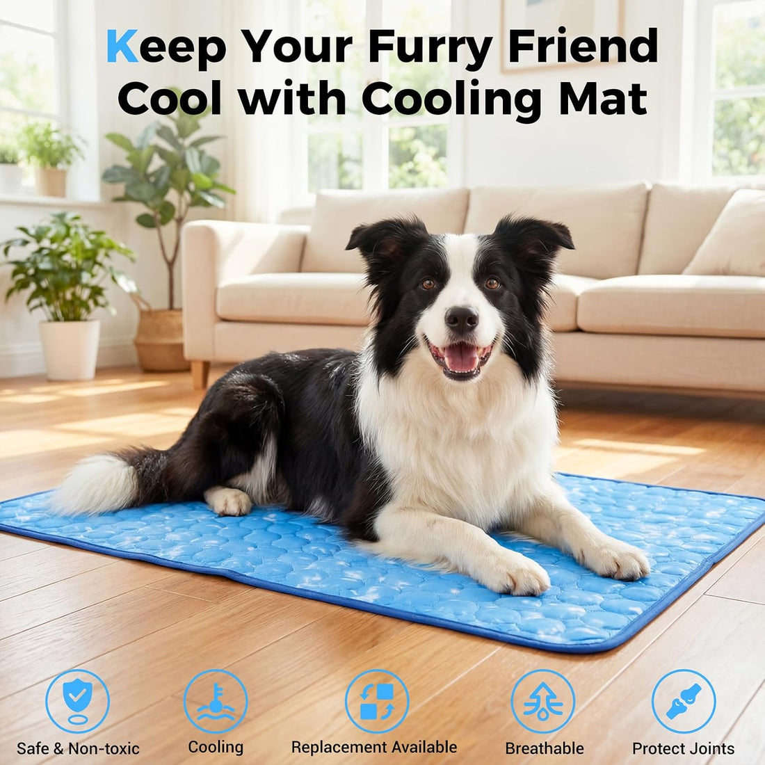 Dog Cooling Mat, Large Cooling Pad for Dogs Cats