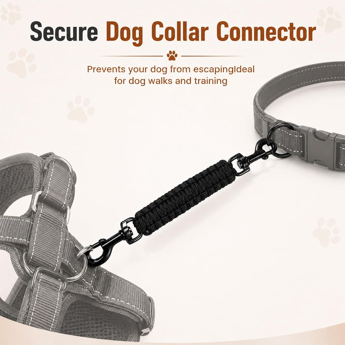 Amabro Handmade Dog Collar Safety Clip Heavy Duty Double Ended 8.66"