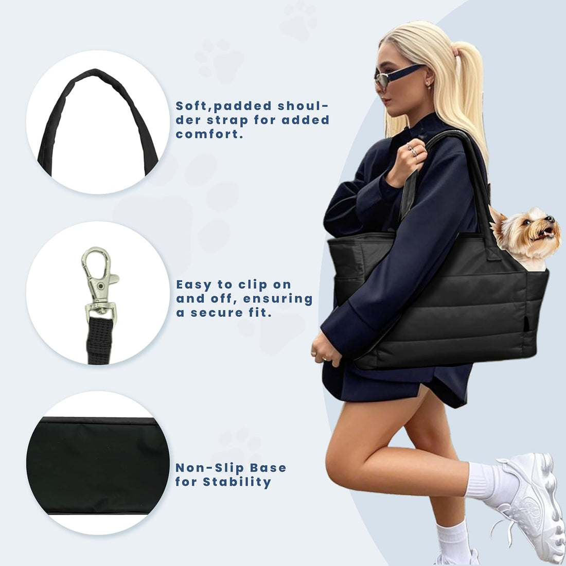 STRAODTIC Lightweight Dog Purse Carrier for Small Dogs Under 15 lbs