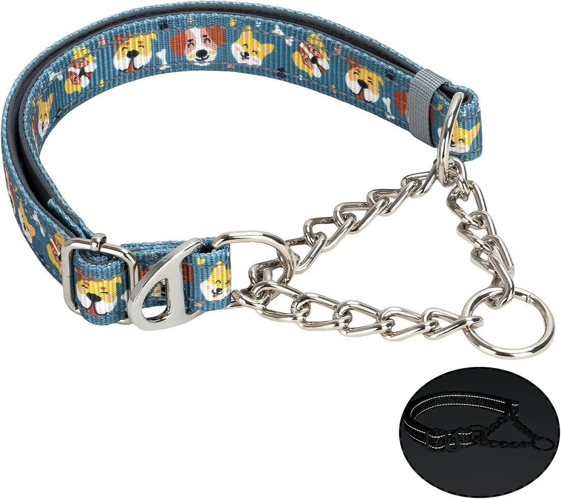 Choke Collar for Dogs,Chain Martingale Dog Training Pulling Collar