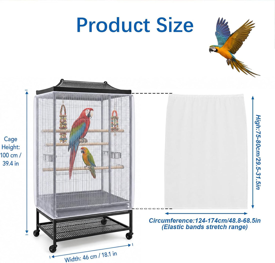 Universal Bird Cage Seed Catcher, Adjustable Bird Cage Cover