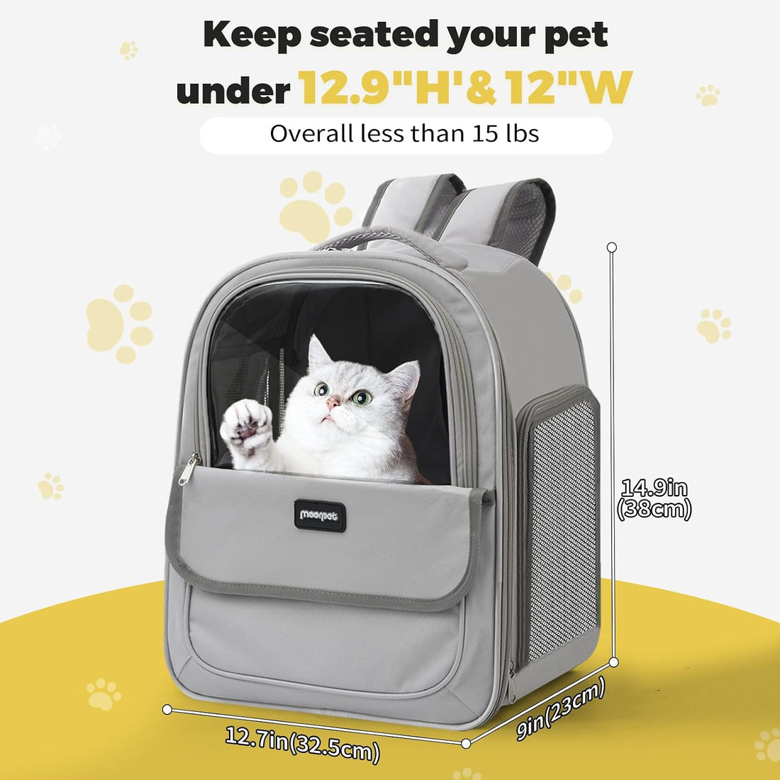 Cat Carrier Backpack Breathable Mesh Window for Small Cat Dog Under