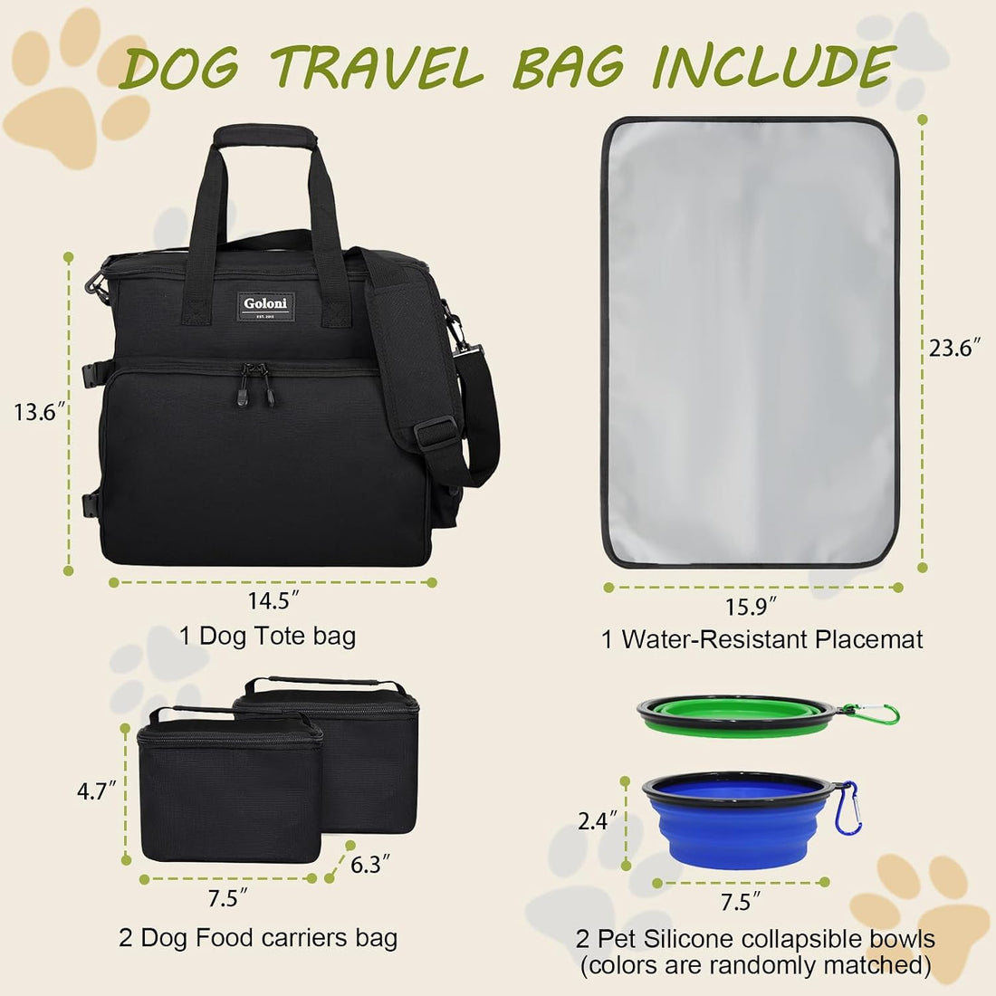 Dog Travel Bag Airline Approved–Pet Travel Tote with Collapsible