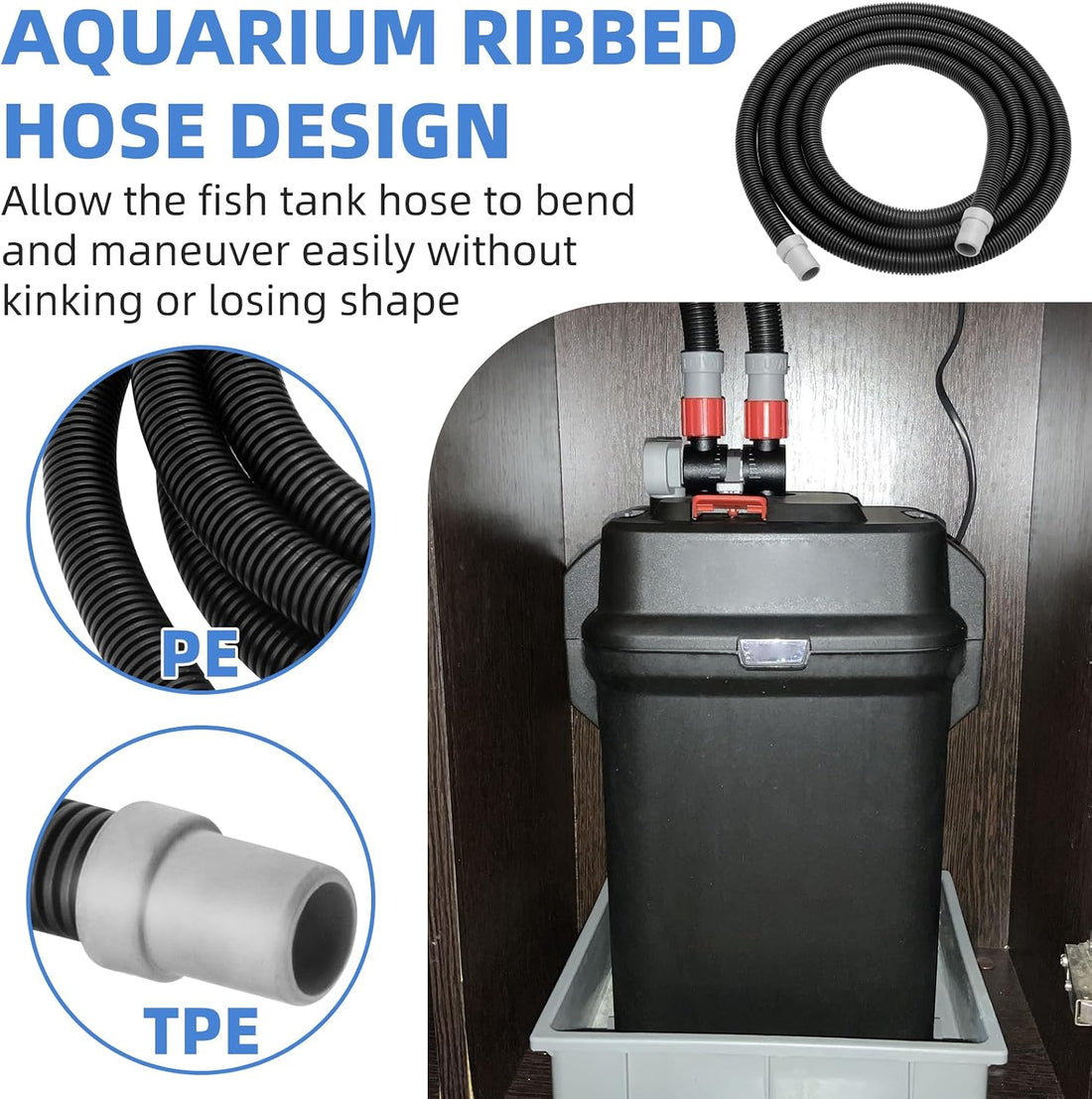 A20015 Ribbed Hosing Compatible with Fluval 407 307 Aquarium Pump