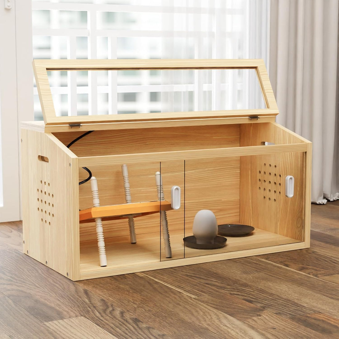 Brooder Box for Chicks Wooden Chick Brooder for Baby Chicks, Ducks