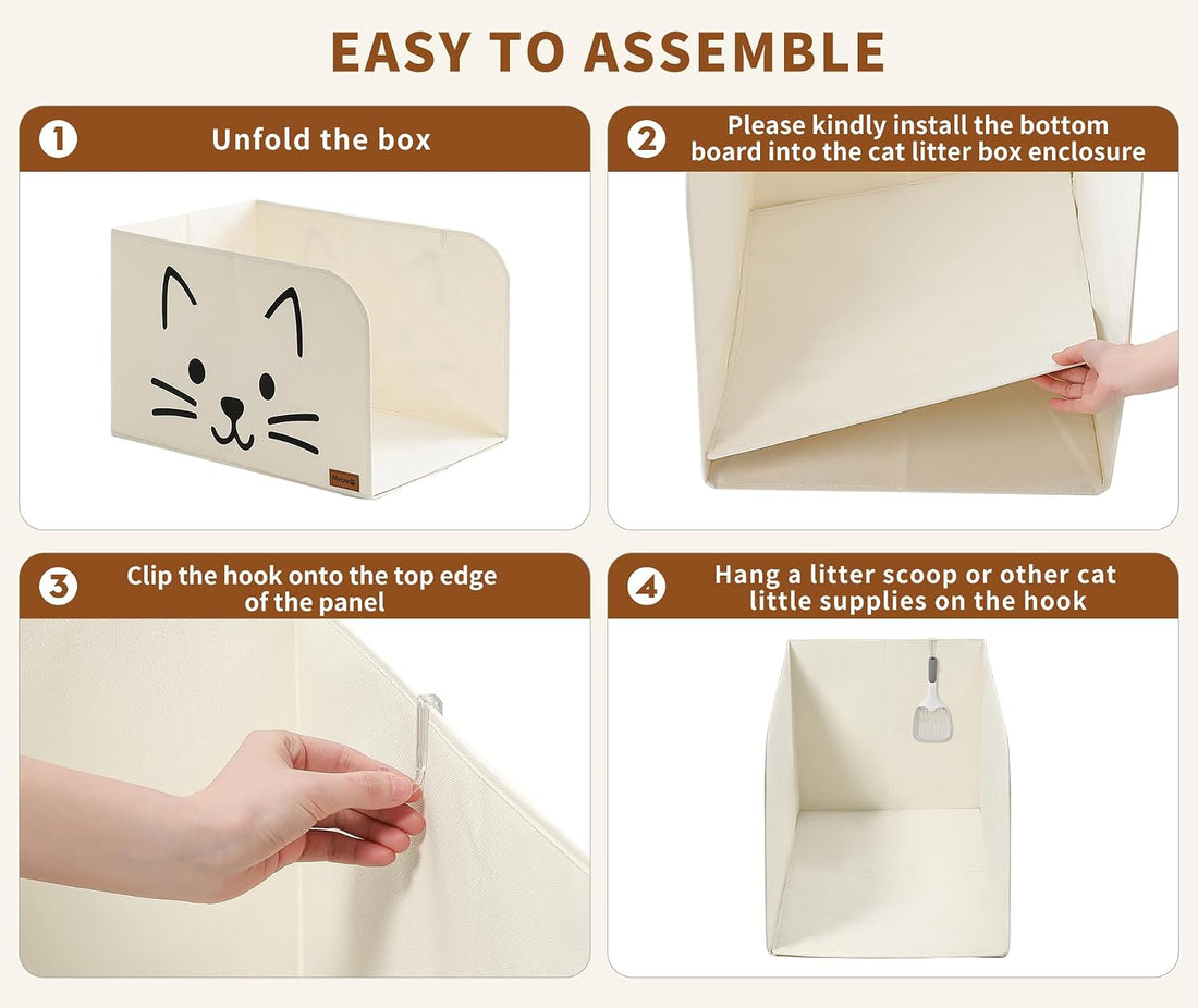 Qozary Cat Litter Box Enclosure