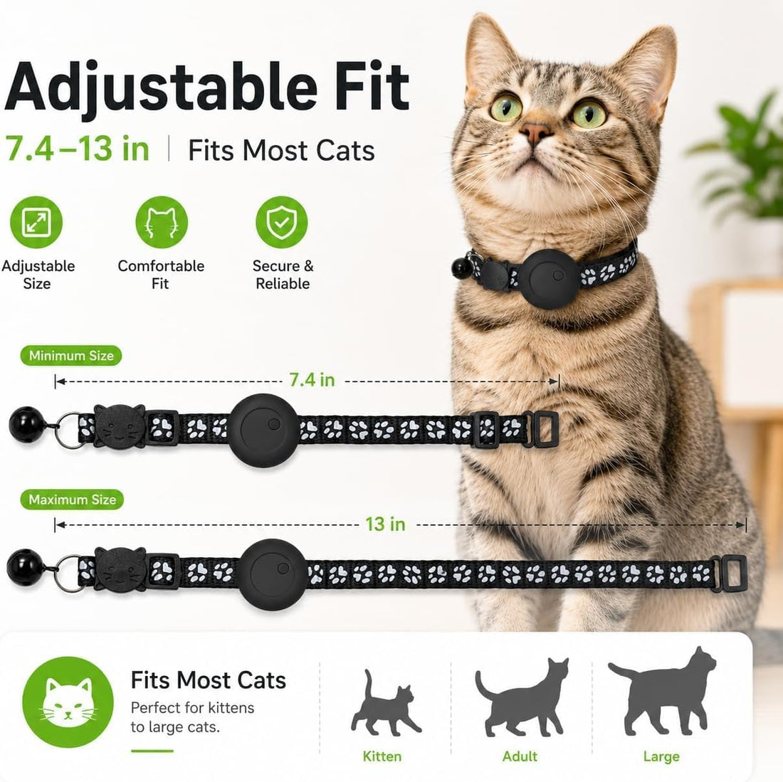 Pet Tracker,GPS Collar for Cats Smart tag,Waterproof Compatible