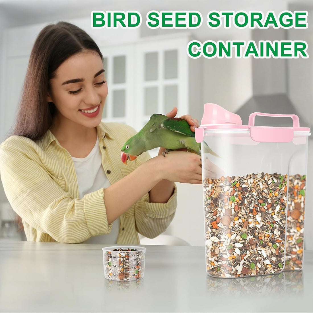 Pet Dog Cat Food Storage Container 5 to 7 lbs with Can Cover