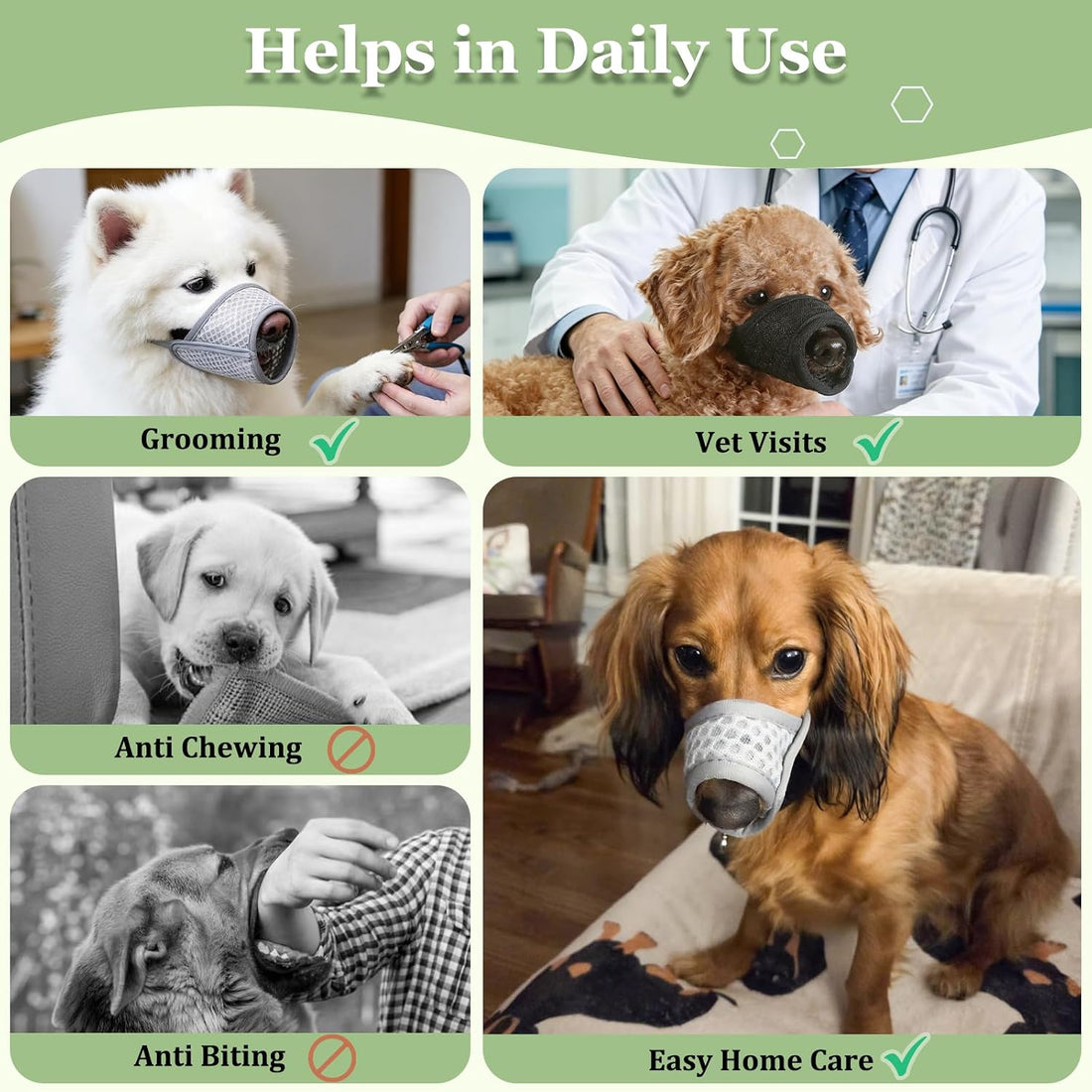 Mayerzon Dog Muzzle, Puppy Soft Mesh Muzzles for Grooming Biting