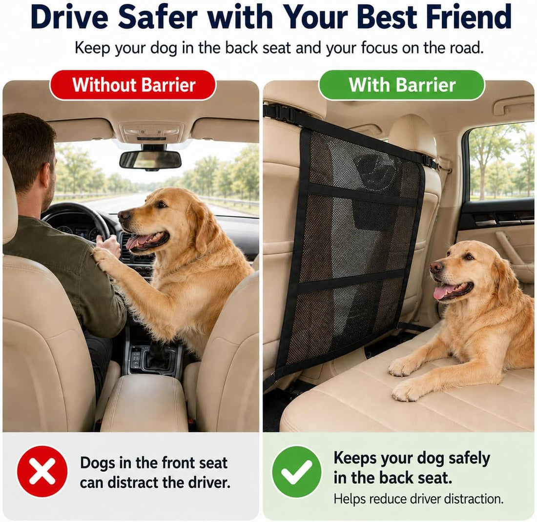 Dog Car Barrier,Car Net for Dogs, Pet Divider for SUVs