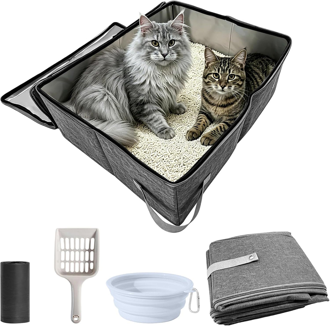 CloudValley Portable Extra Large Travel Litter Box for Cats