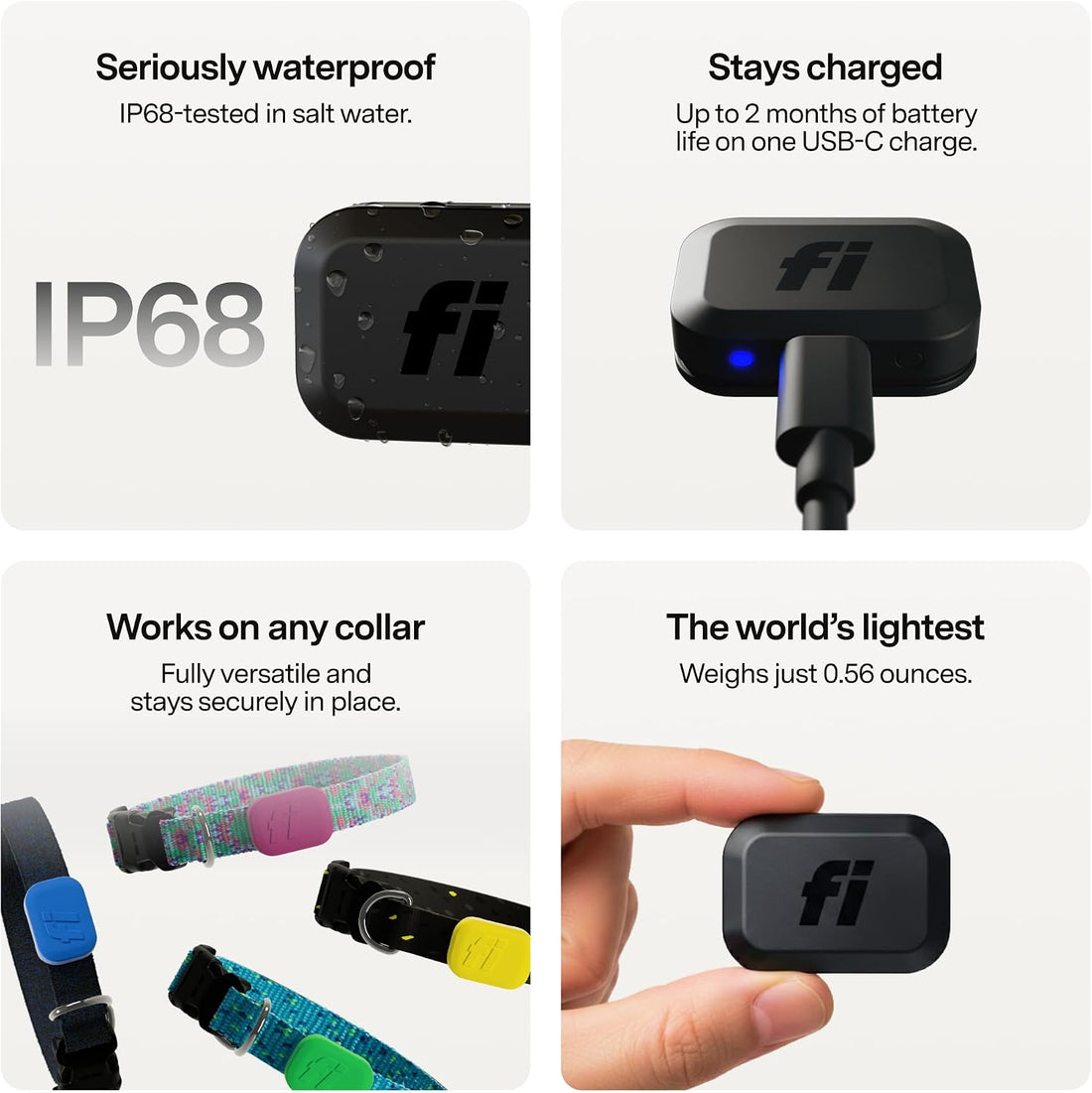 Fi Mini GPS Dog Tracker, Collar Attachment, Membership Required