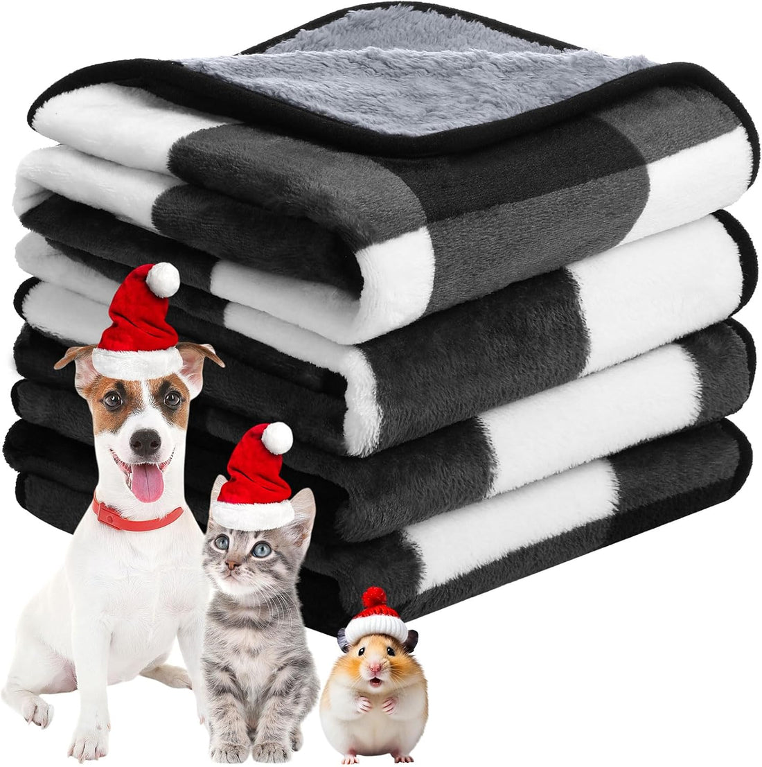 Reginary 4 Pcs Guinea Pig Fleece Cage Liners, Heart Pattern