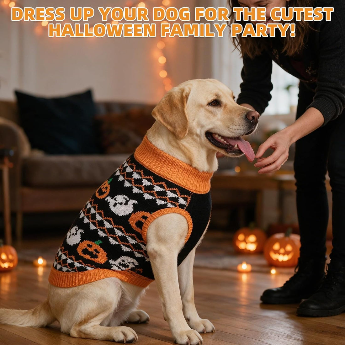 KOOLTAIL Halloween Dog Sweater, Cold Weather Pullover Classic Knitwear