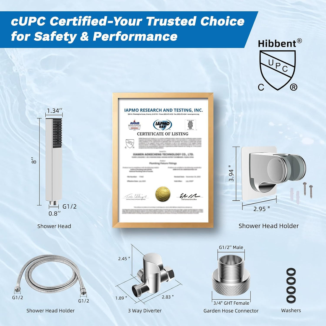Hibbent cUPC Certified All Metal Dog Sprayer Attachment Set