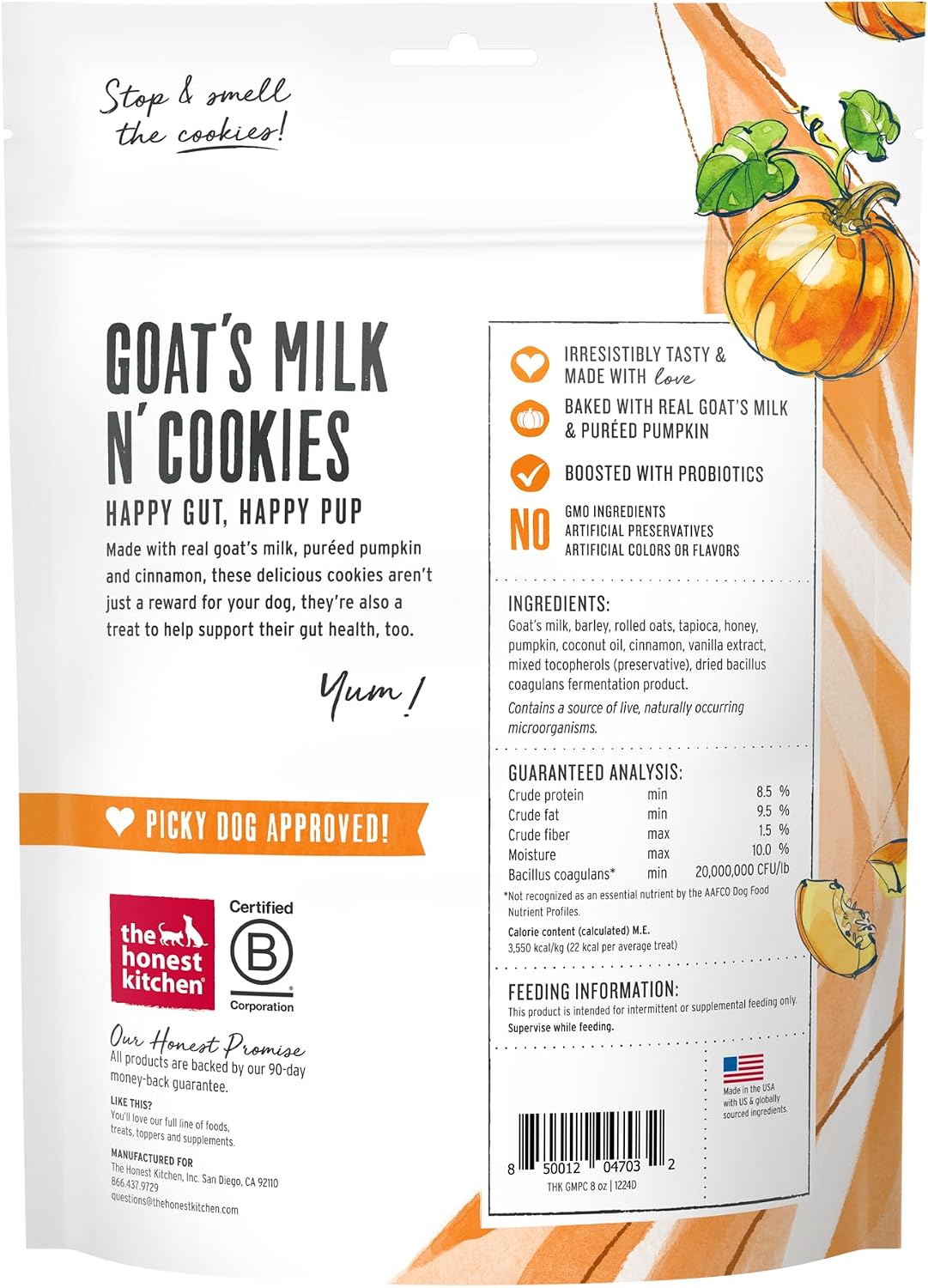 The Honest Kitchen Whole Grain Goat’s Milk N’ Cookies Dog Treats