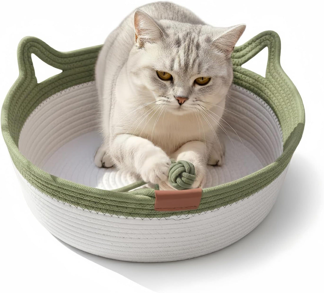 Instinct Basket for Cats - Stimuli Handwoven Cotton Rope Enrichment