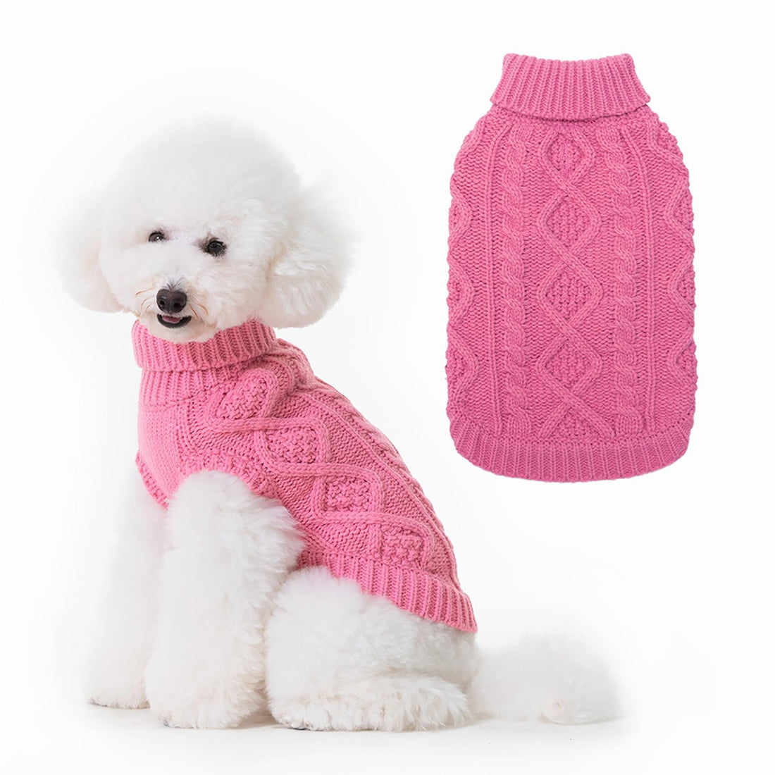 BINGPET Thermal Knitted Dog Sweater for Small Medium Large