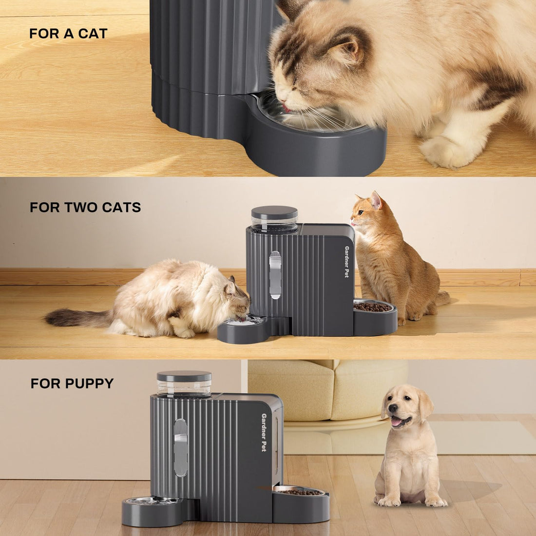 Gravity Automatic Cat Feeder, Water & Food Dispenser Set