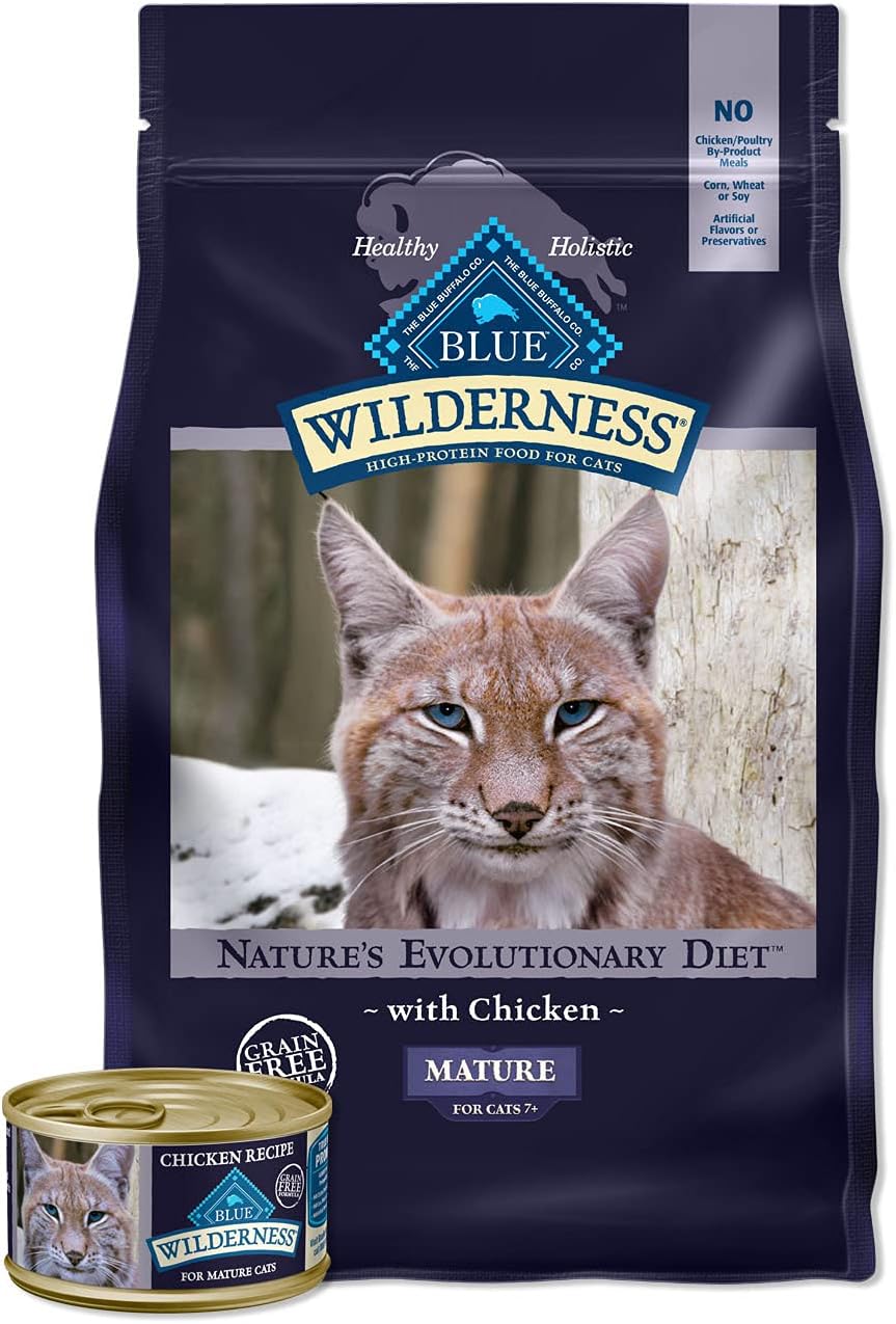 Blue Buffalo Wilderness Salmon Adult 7+ Dry Cat Food, Grain-Free, 5 lb