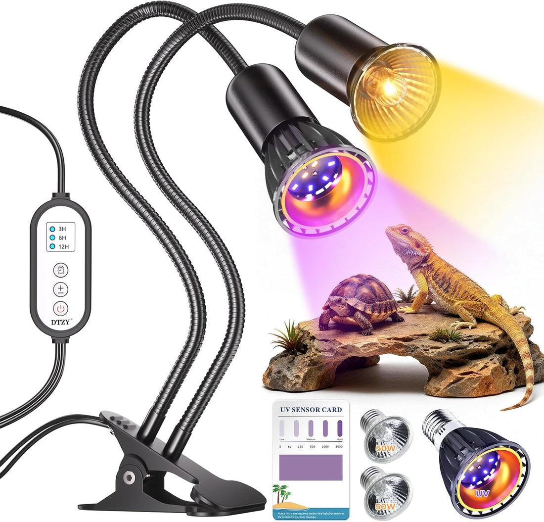 UV Reptile Heat Lamp, UVA UVB Reptile Light with Clamp