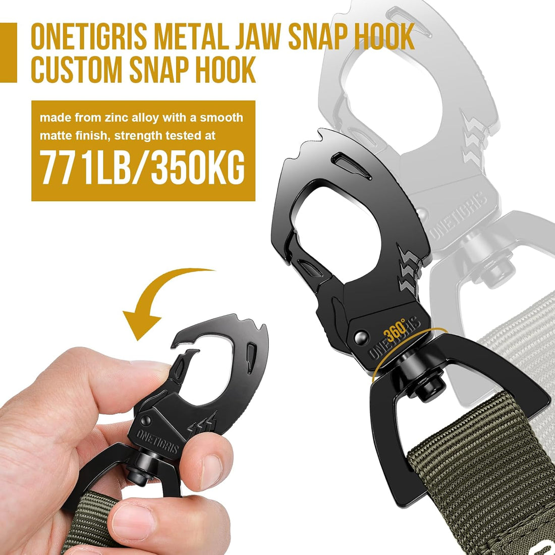 OneTigris Tactical Bungee Leash with 2 Handles Quick Release