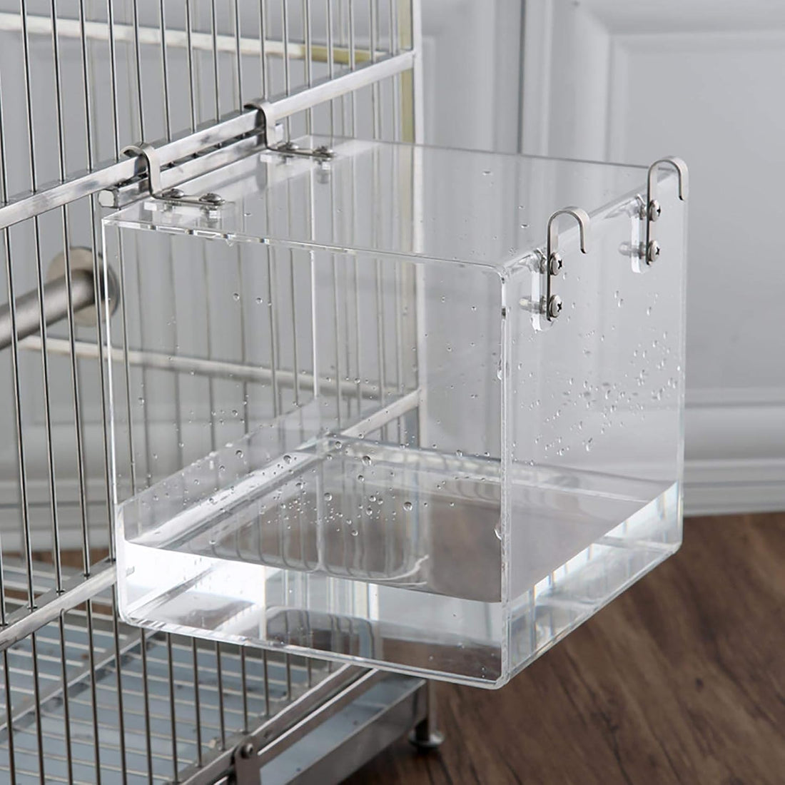 Suremita Hanging Bird Bath Cube Bird Bathtub Bath Shower Box Bowl