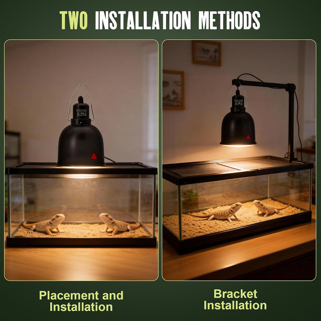 2-Pack Reptile Light Fixture 5.5in Deep Dome Reptile Lamp Fixture