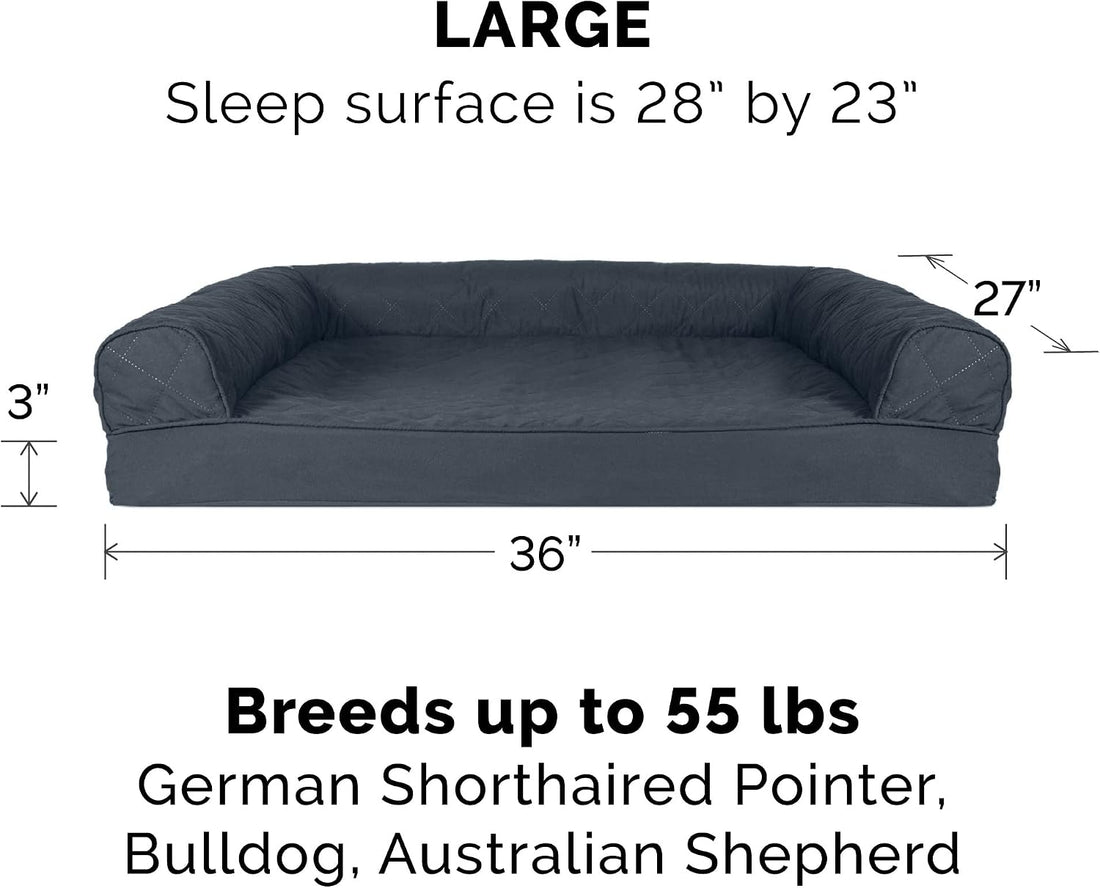 Furhaven Replacement Dog Bed Cover Quilted Sofa-Style