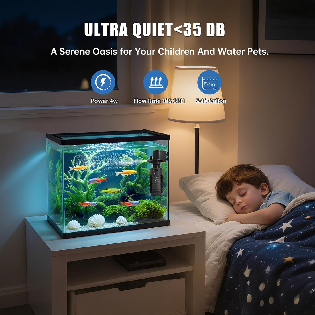 Aquarium Filter for 5-10 Gallon Tank