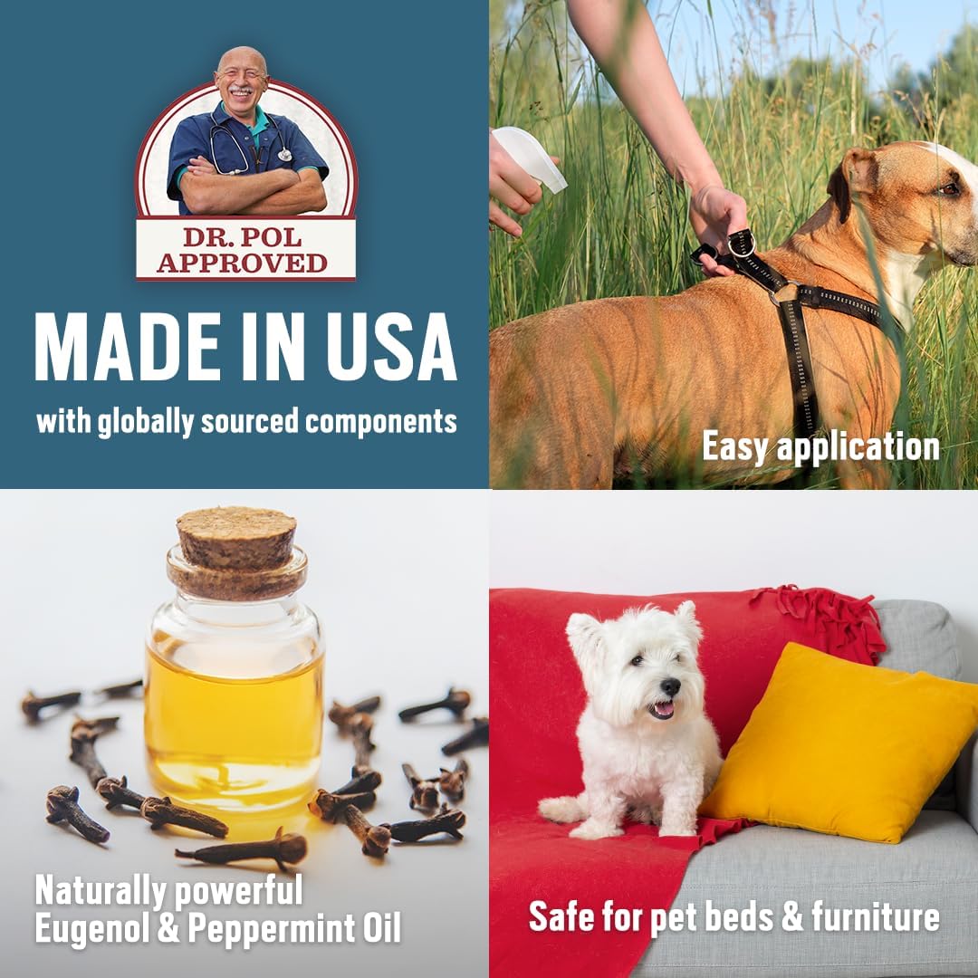 Dr. Pol Flea & Tick Spray for Dogs Repel & Eliminate Larvae