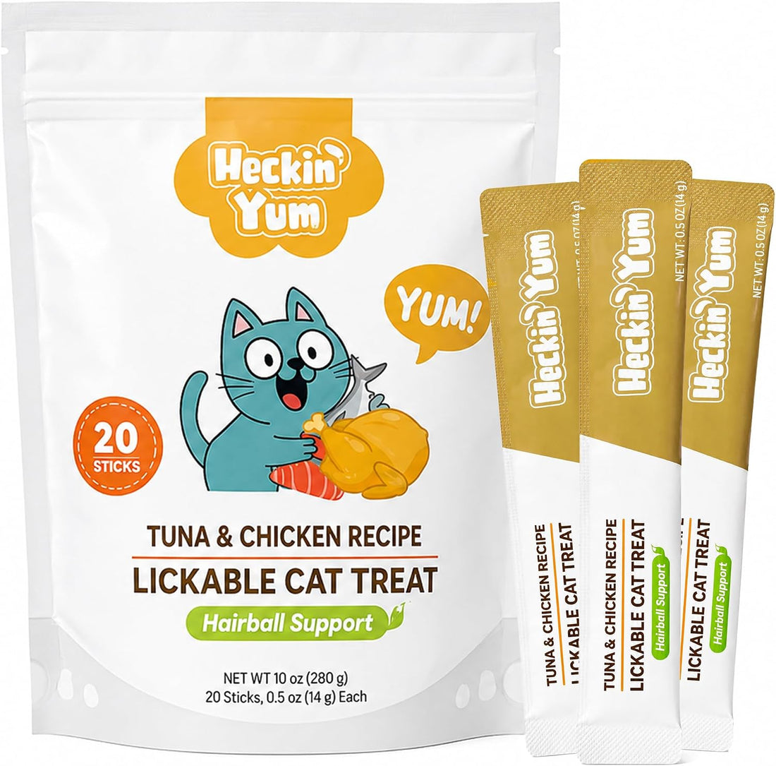 Lickable Cat Grass Treats for Gentle Hairball Support 20 Tubes