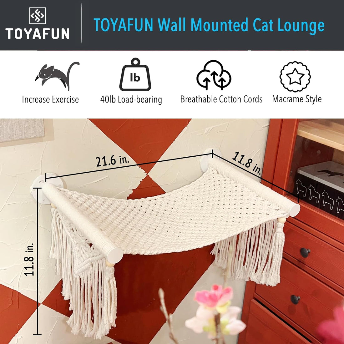 TOYAFUN Cat Wall Shelves, Perches, Hammocks, Beds