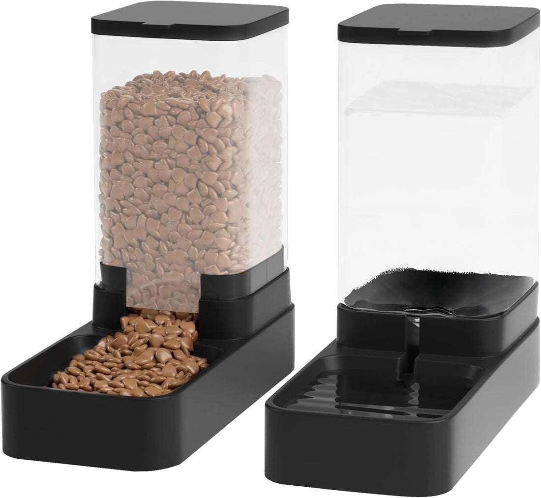 Automatic Cat Feeder and Water Dispenser in Set with Pet Food