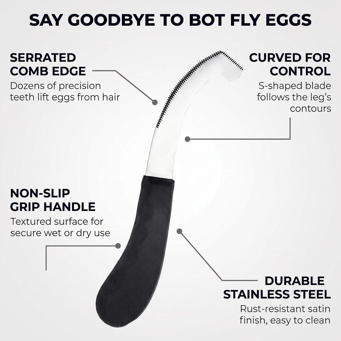 Pro Farrier Grooming Bugs Bot Knife– Stainless Steel Blade