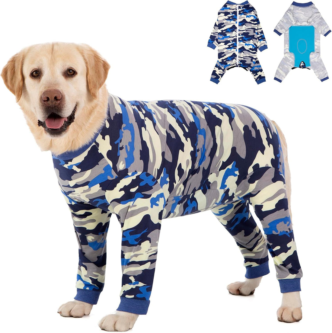 Dog Recovery Suit Full-Zipper After Post-Surgery Large Medium Dogs