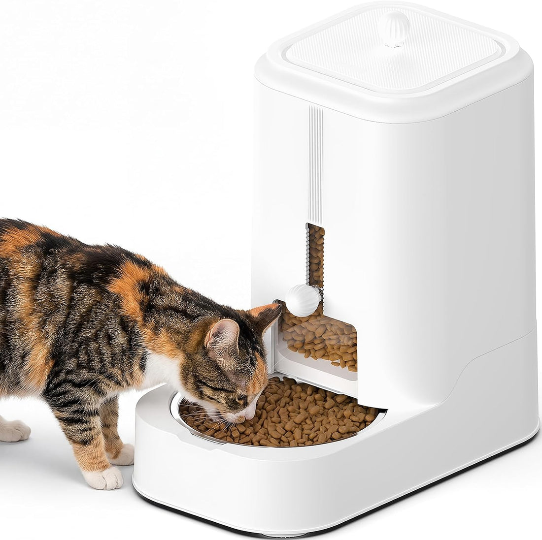JUNSPOW Automatic Cat Water Dispenser with Stainless Steel Bowl