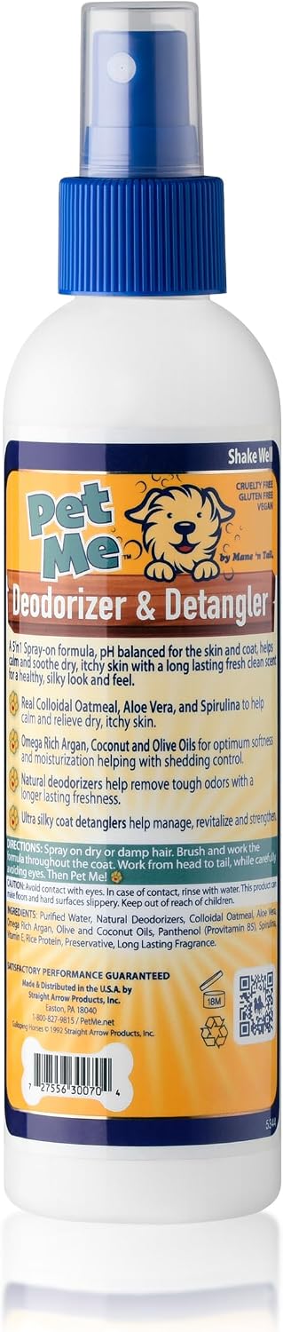 Mane 'n Tail Pet Me for Pets Deodorizer & Detangler Spray with Real