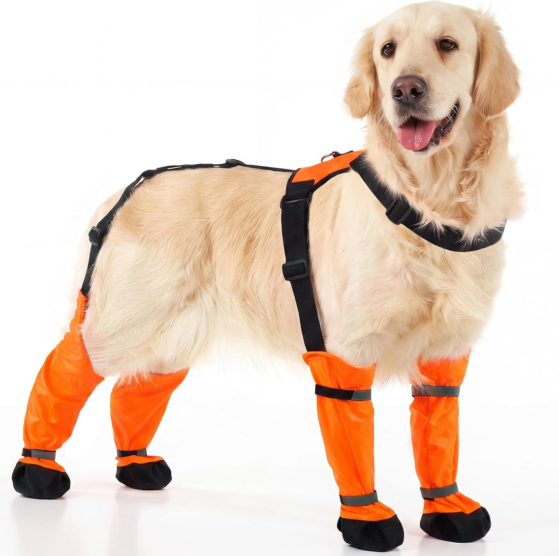 QBLEEV Dog Suspender Boots, Waterproof Dog Rain Boots Paw Protector