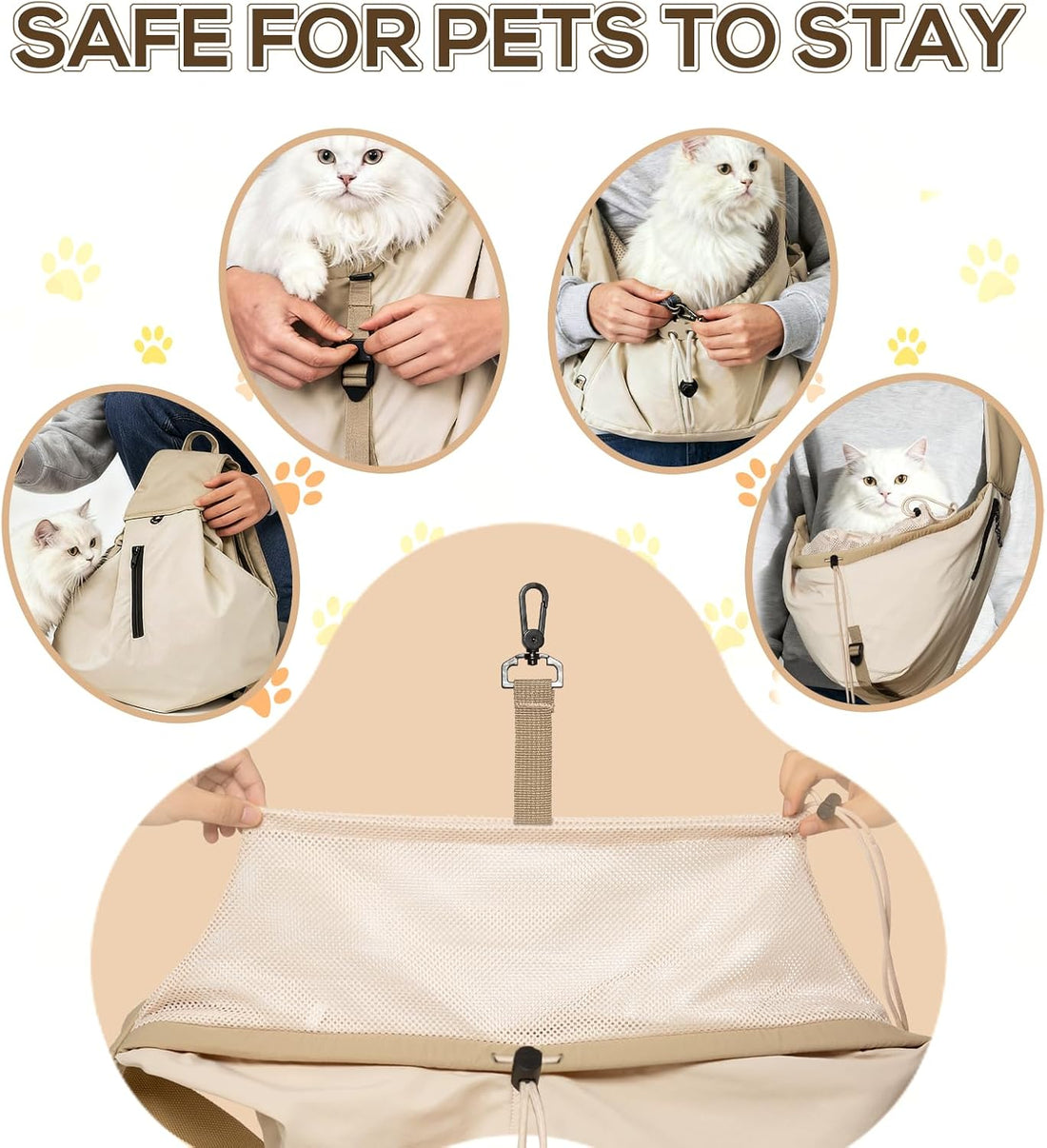 Dog Carrier Sling for Small Dogs/Cats Up to 15 lbs