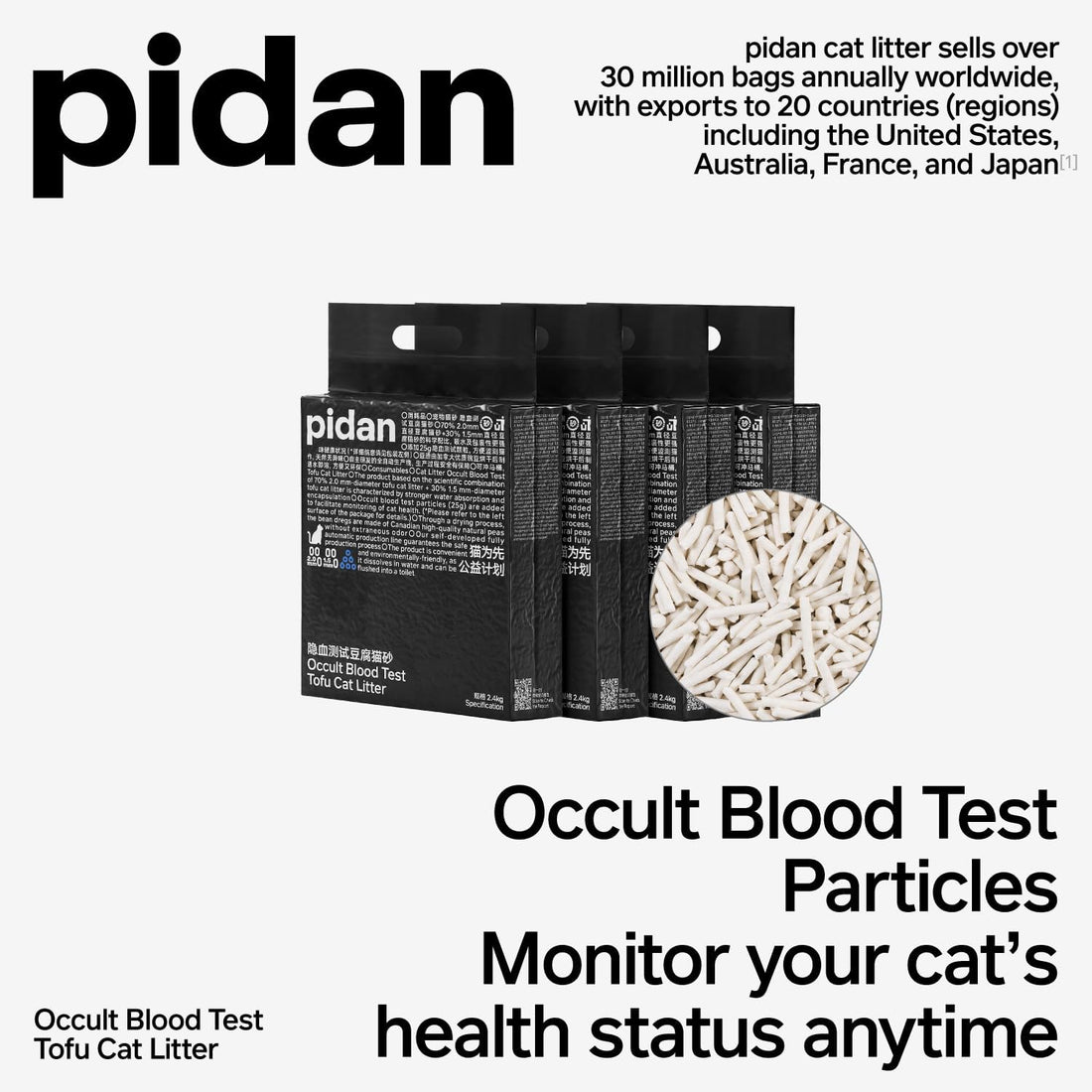 pidan Tofu Cat Litter with Occult Blood Test,Clumping,Flushable 2Pack