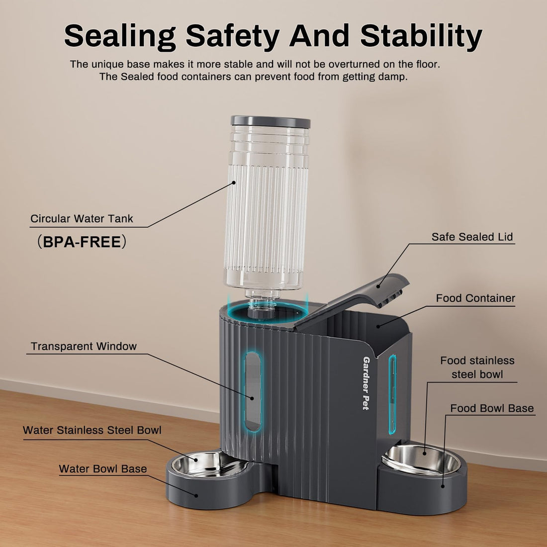 Gravity Automatic Cat Feeder, Water & Food Dispenser Set