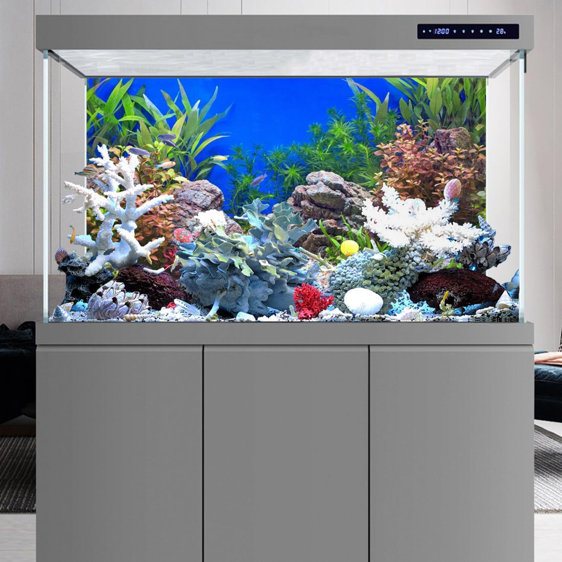 AWERT 30x18 in Aquatic Plant Fish Tank Background Stone Aquarium