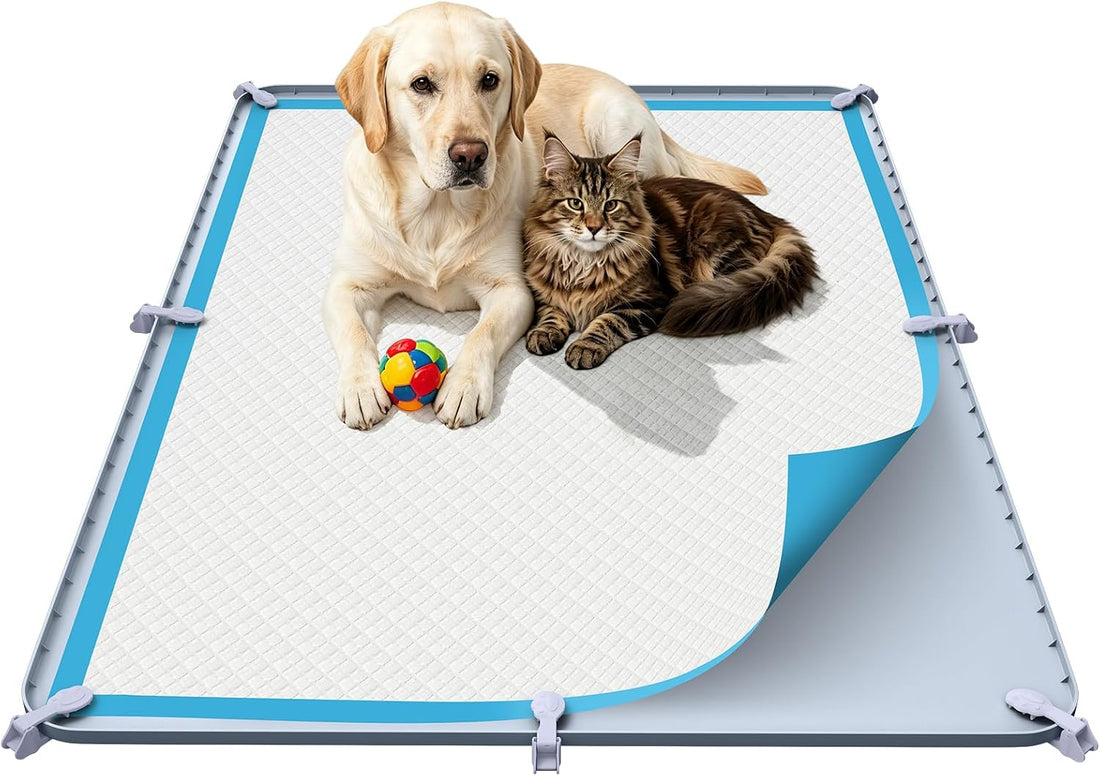 Pee Pad Holder, 24×24 Inch Thickened Silicone Dog Pee Pad Holder Tray