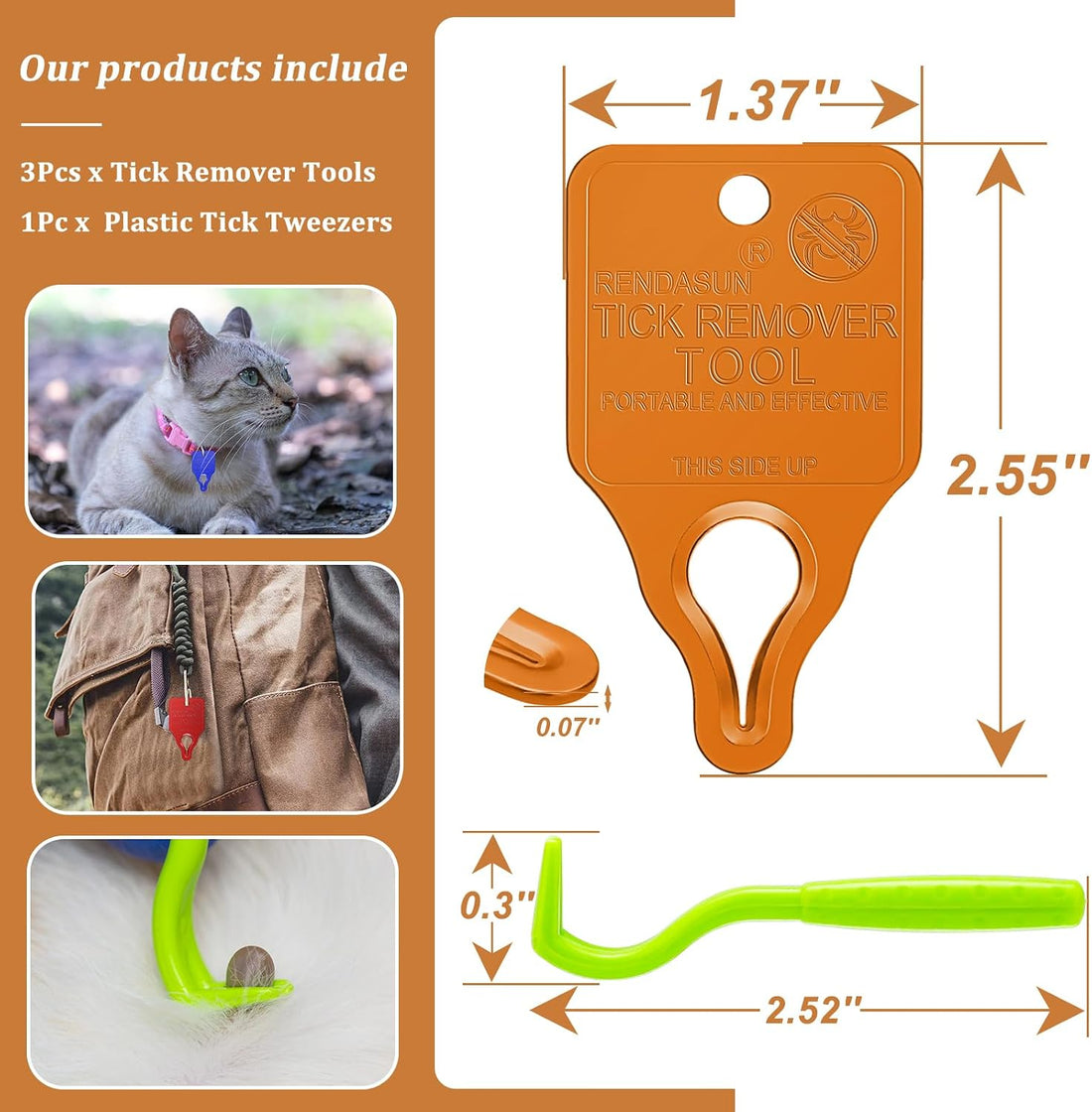 Tick Remover Tool Portable with Tick Removal Tweezers Suitable