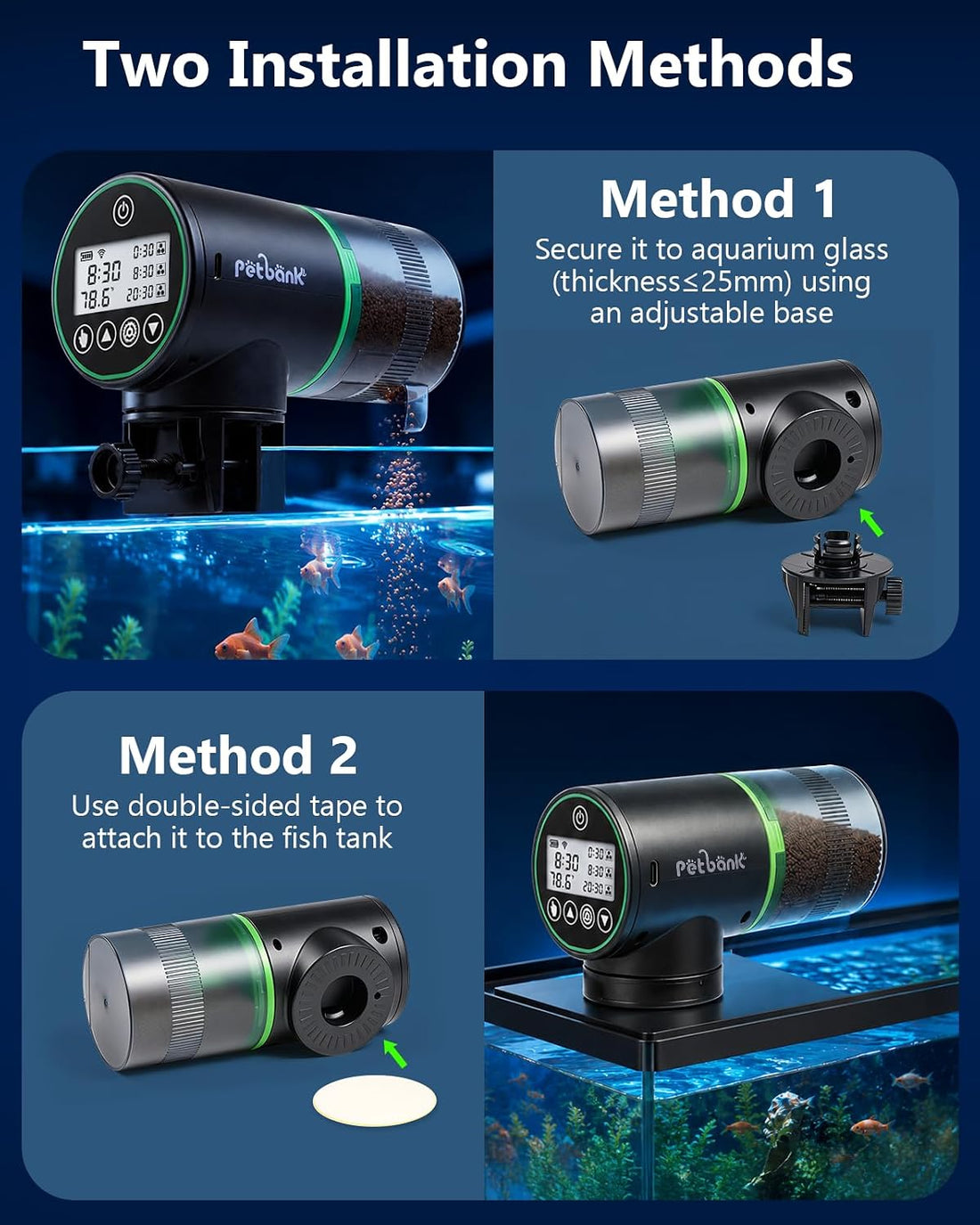 WiFi Automatic Fish Feeder for Aquarium with Temperature Monitoring